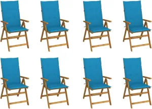 Outdoor Chairs,Zero Gravity Chair,Folding Stool,Folding Patio Chairs with Cushions 8 pcs Solid Acacia WoodFor Gardens, patios, Balconies