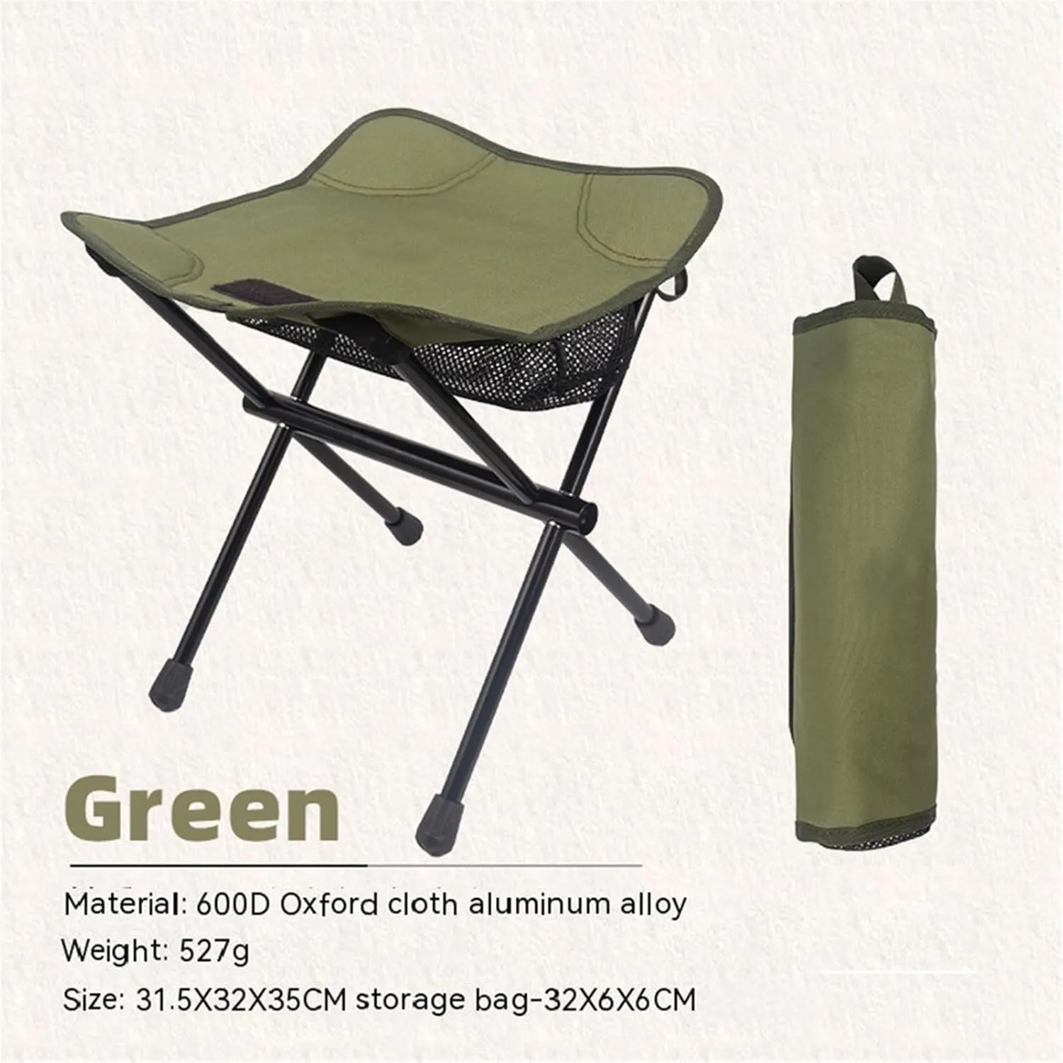 Outdoor Folding Camping Stools Portable Moon Chair Ultralight Aluminum Alloy Camping Beach Chair Maza Fishing Stool (Size : ArmyGreen)
