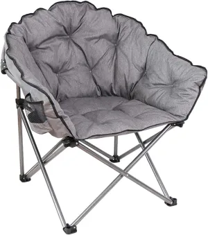 Padded Cushion Outdoor Folding Lounge Patio Club Chair-375lbs Capacity