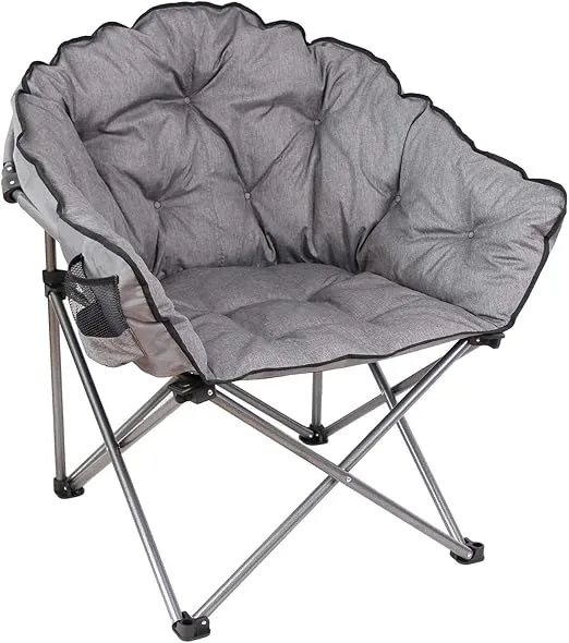 Padded Cushion Outdoor Folding Lounge Patio Club Chair-375lbs Capacity