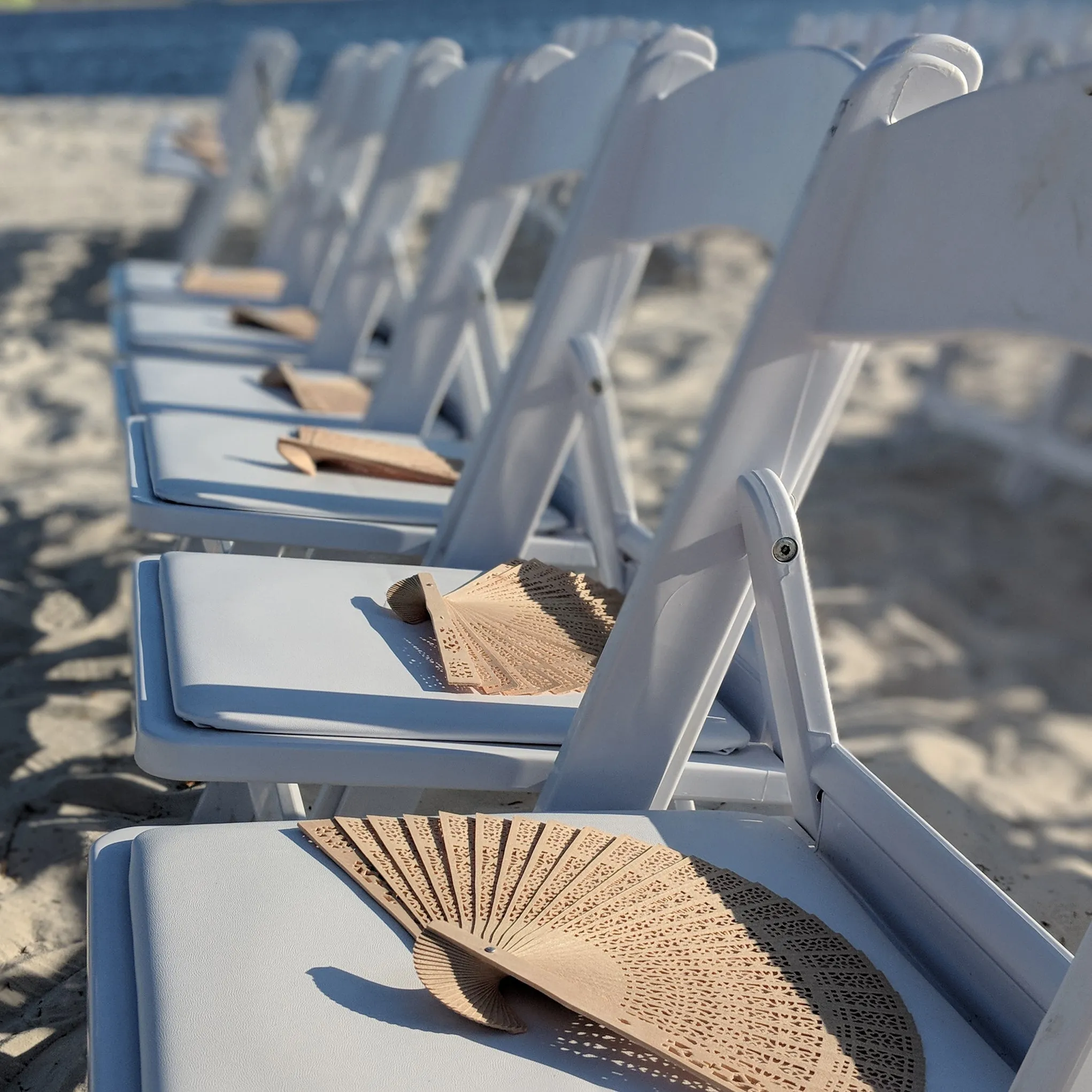 Padded White Folding Wedding Chair Rental