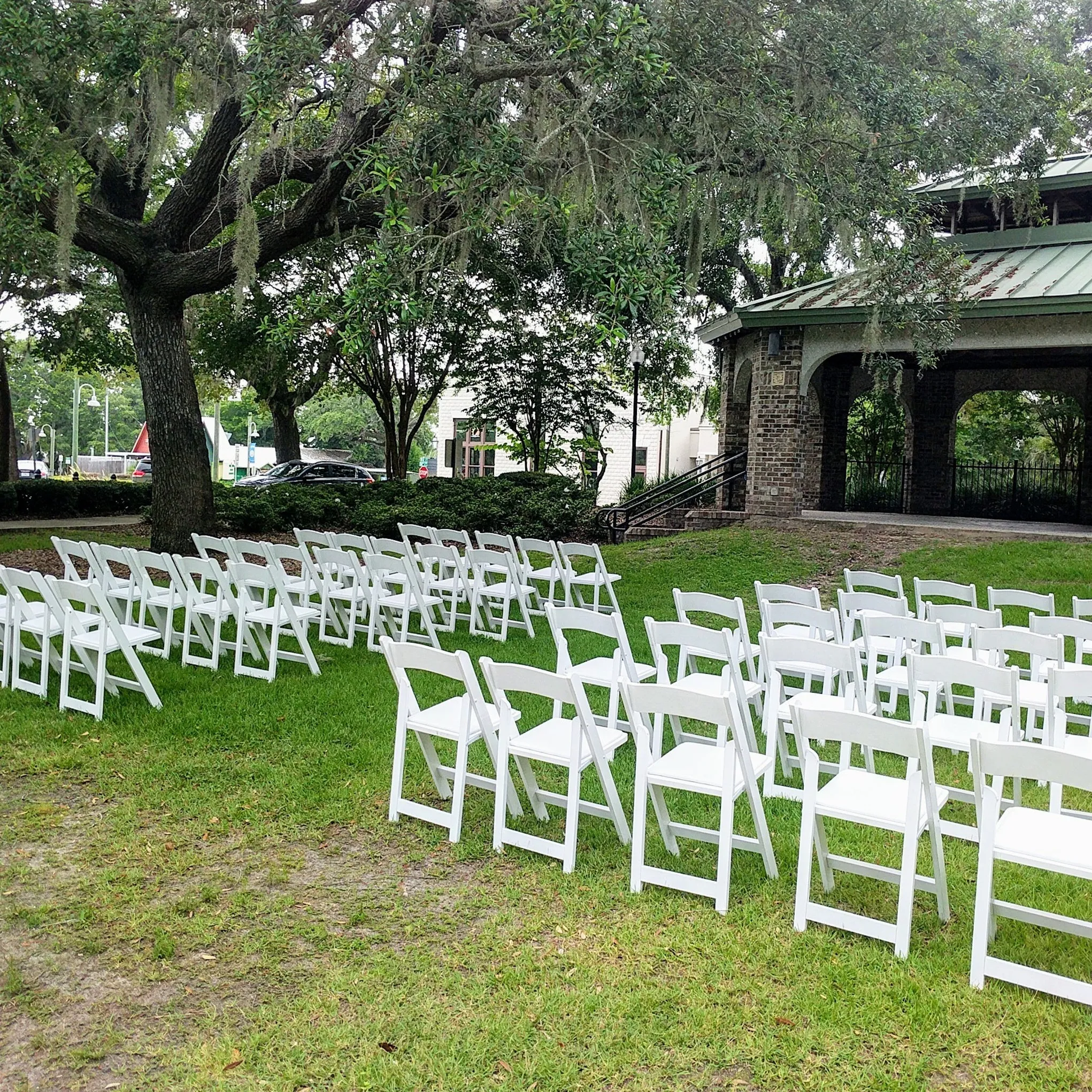 Padded White Folding Wedding Chair Rental