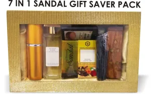 Parag fragrances 7 in 1 Gift Pack (Sandalwood Perfume 60ml, Sandal Spray 65ml, Sandal Attar 6ml, Pocket Spray 18ml, Sandal of Mysore 25ml, Natural Sandal 8ml, Sandalwood Sticks 100 gm)
