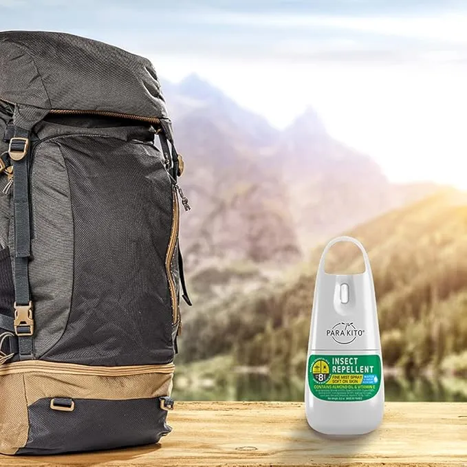 PARA'KITO Mosquito, Ticks & Insect Spray- DEET Free, Citronella Essential Oil, Water & Sweat Resistant, Mosquito Bite Protection in Camping, Hiking, Travel Outdoor Activities (2.2oz)