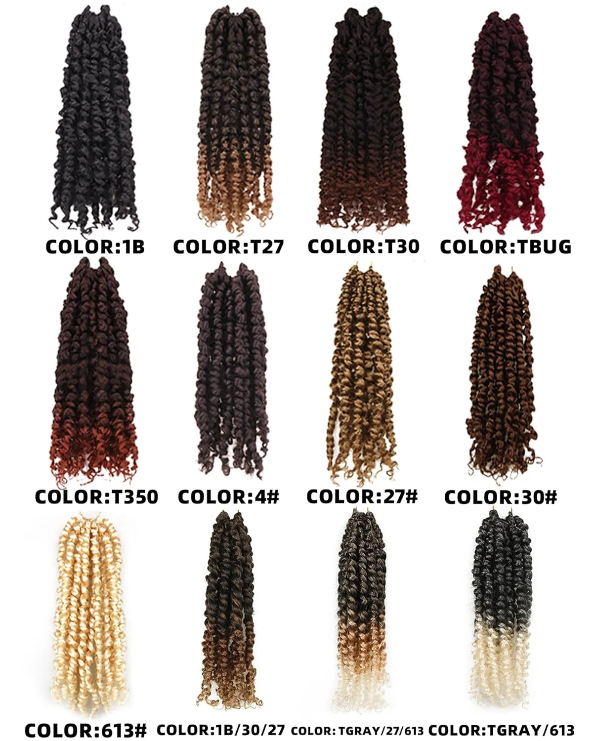 Passion Twist Hair-Pre-twisted Passion Twists,Pre-Looped Crochet Braids Made Of Bohemian Hair Synthetic Braiding Hair Extensions (8 Inch(Pack of 8), 1B)