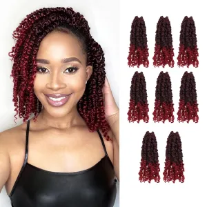 Passion Twist Hair-Pre-twisted Passion Twists,Pre-Looped Crochet Braids Made Of Bohemian Hair Synthetic Braiding Hair Extensions (8 Inch(Pack of 8), TBUG)