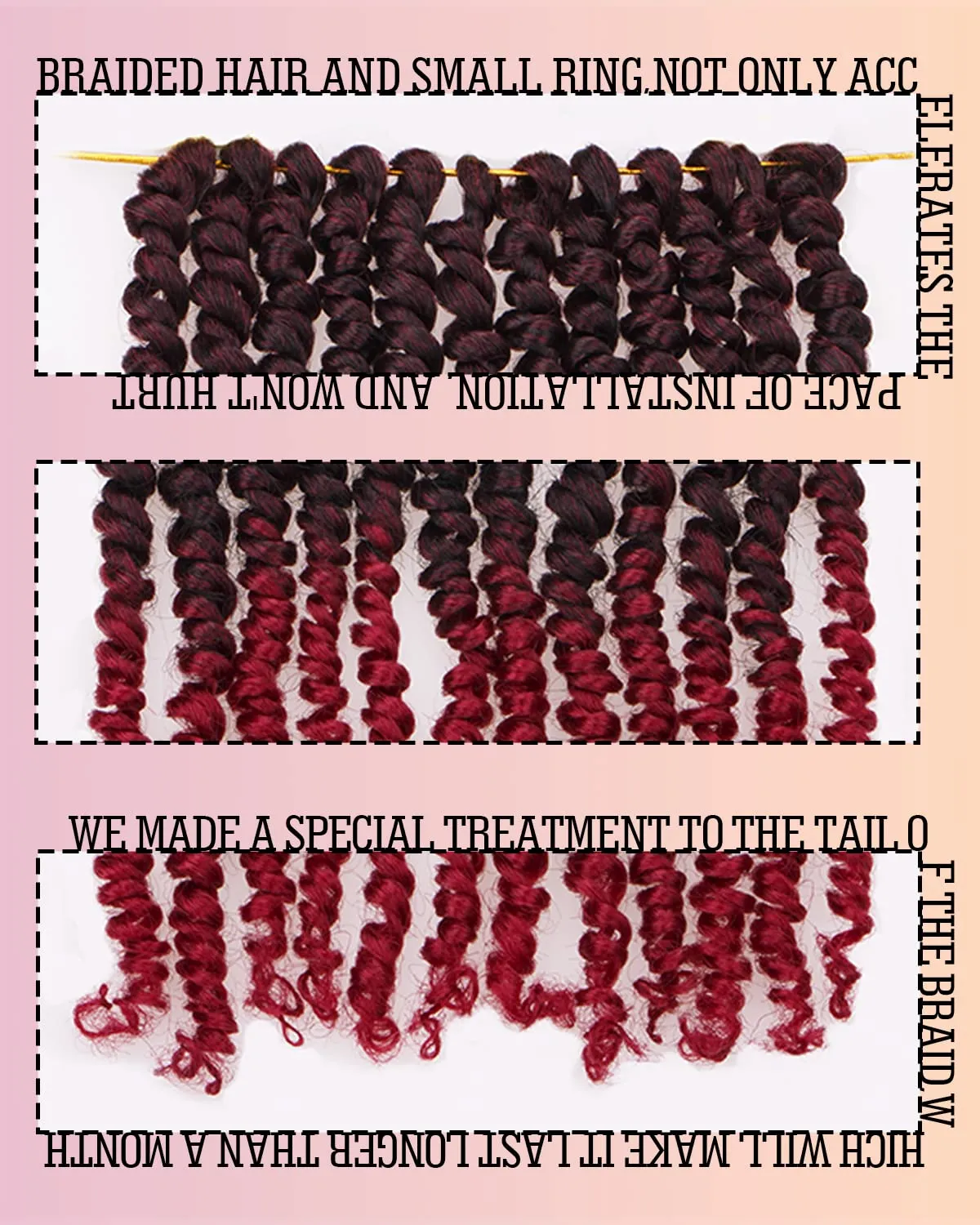 Passion Twist Hair-Pre-twisted Passion Twists,Pre-Looped Crochet Braids Made Of Bohemian Hair Synthetic Braiding Hair Extensions (8 Inch(Pack of 8), TBUG)