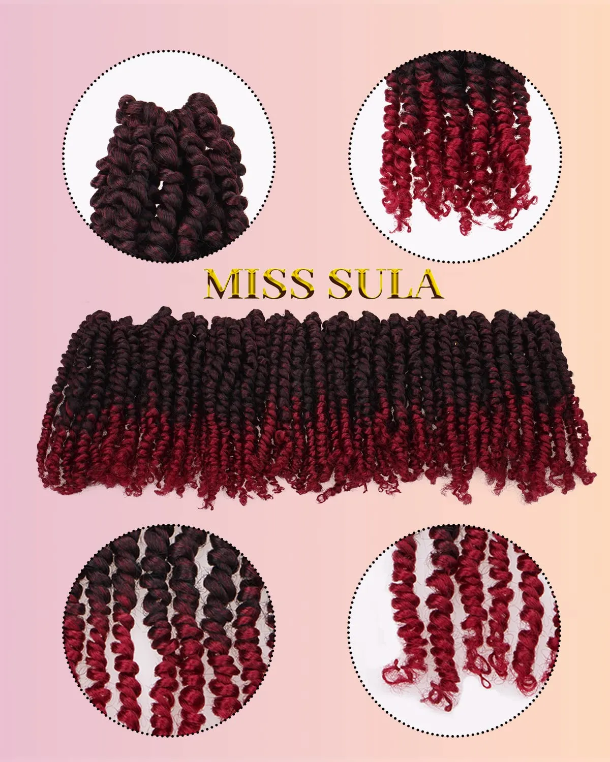 Passion Twist Hair-Pre-twisted Passion Twists,Pre-Looped Crochet Braids Made Of Bohemian Hair Synthetic Braiding Hair Extensions (8 Inch(Pack of 8), TBUG)