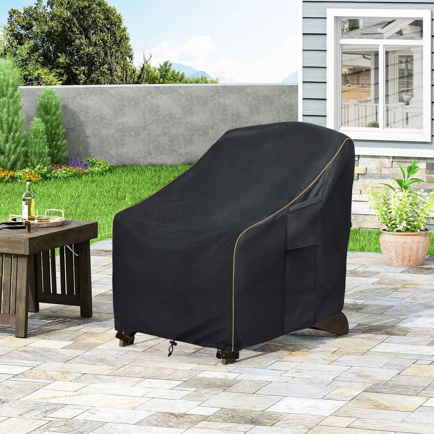 Patio Adirondack Chair Cover 2 Pack,Waterproof Heavy Duty Outdoor Chair Covers,Patio Adirondack Chair Cover for Outdoor Chair,(30W x 34 D x 36 H inches),Black