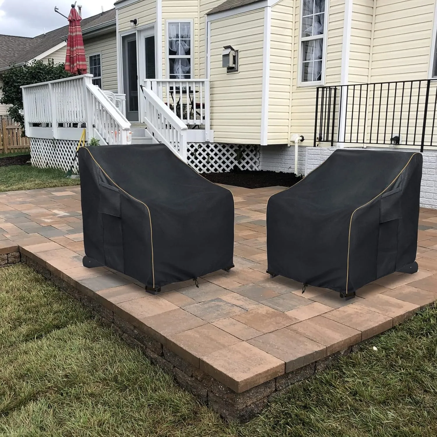 Patio Adirondack Chair Cover 2 Pack,Waterproof Heavy Duty Outdoor Chair Covers,Patio Adirondack Chair Cover for Outdoor Chair,(30W x 34 D x 36 H inches),Black