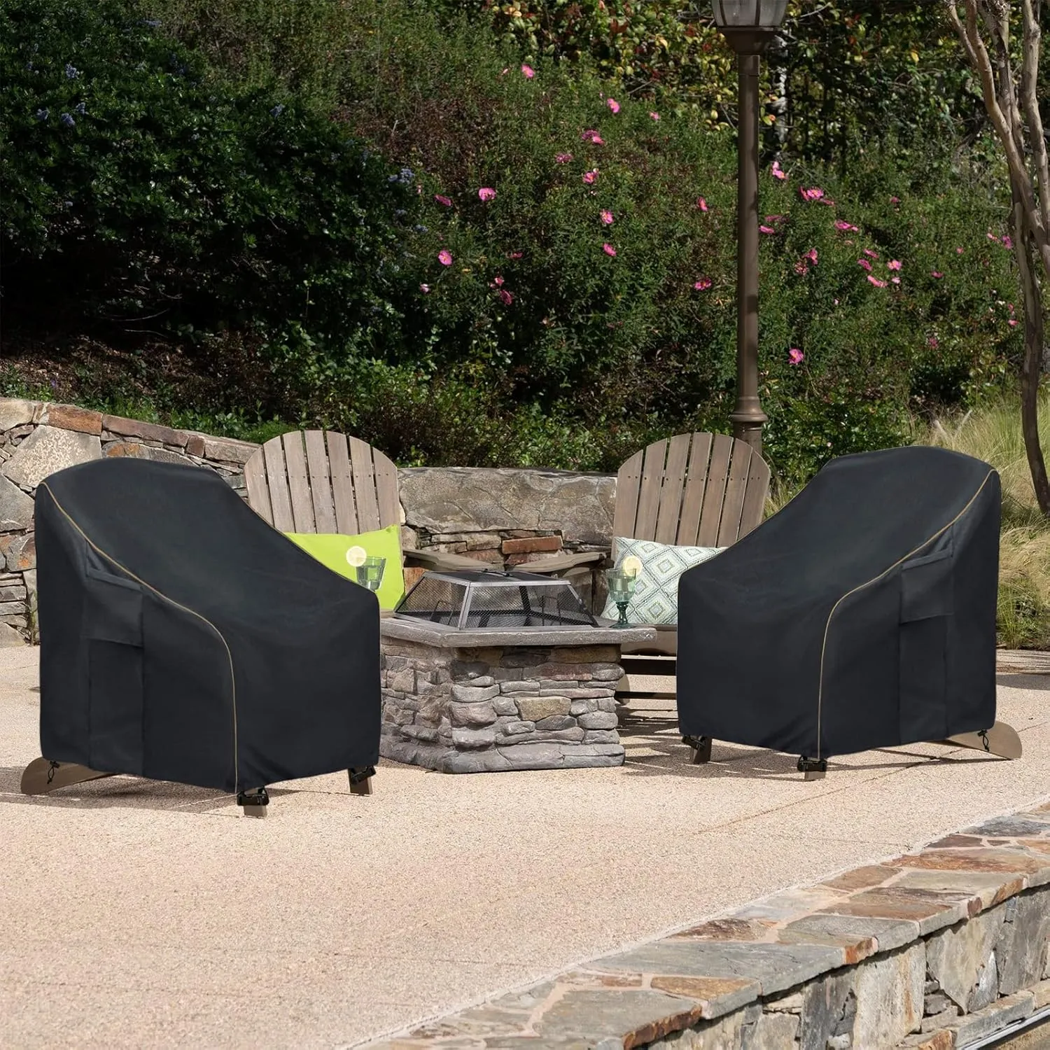 Patio Adirondack Chair Cover 2 Pack,Waterproof Heavy Duty Outdoor Chair Covers,Patio Adirondack Chair Cover for Outdoor Chair,(30W x 34 D x 36 H inches),Black