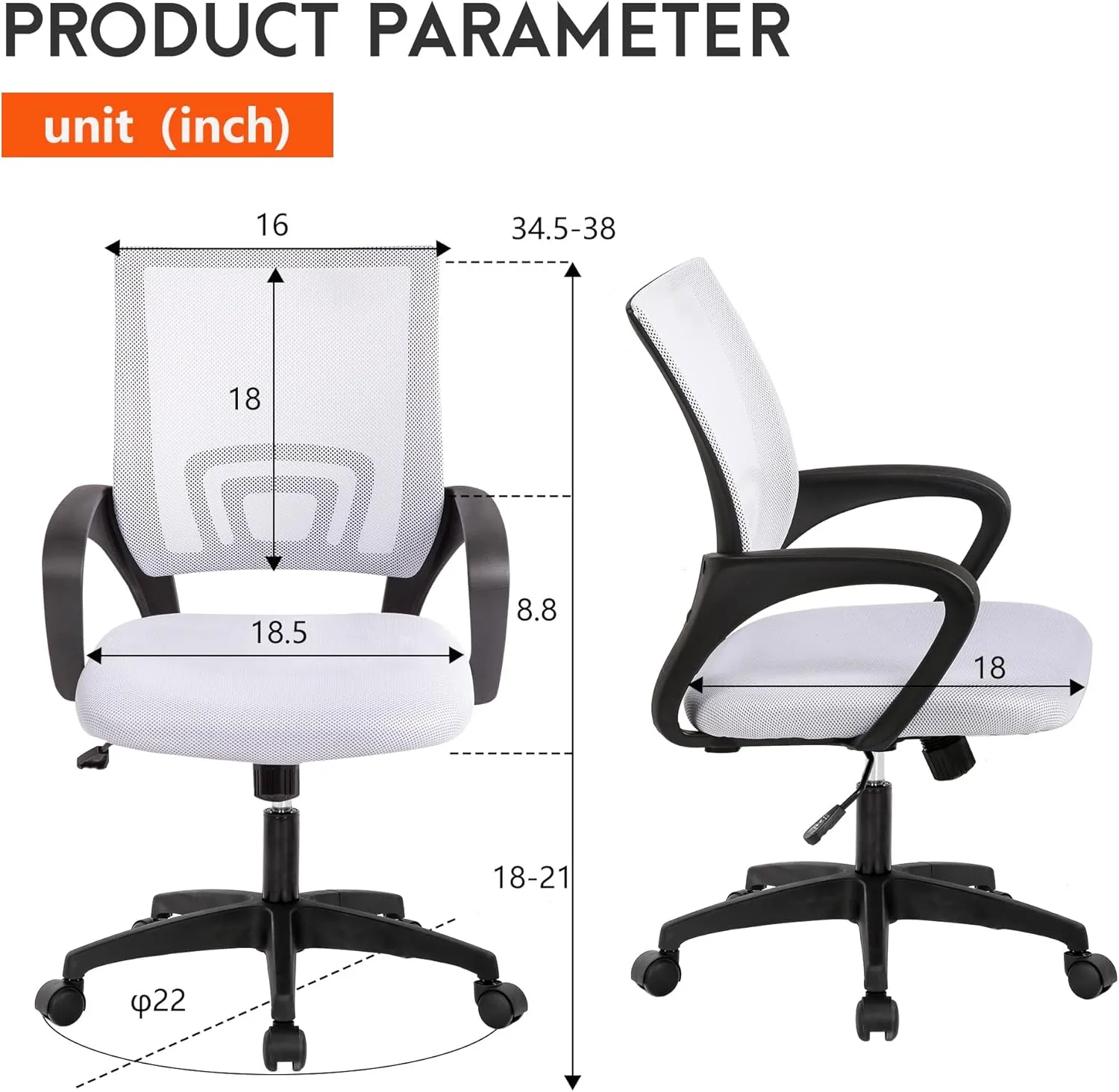 PayLessHere Home Office Chair Desk Computer Chair Adjustable Ergonomic Chair Lumbar Support Armrest Executive with High Density Mesh 360 Degree Swivel Chair for Adults Chair (Pack of 1, Beige)