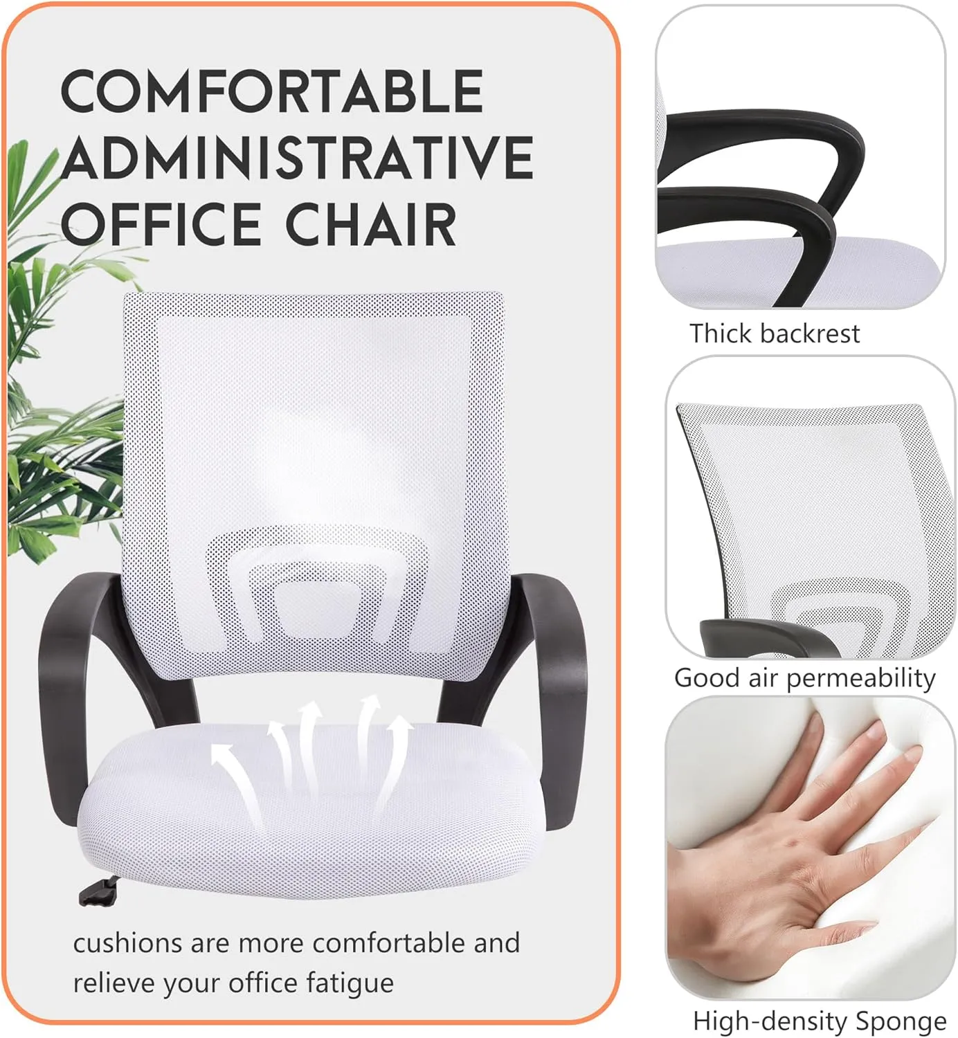 PayLessHere Home Office Chair Desk Computer Chair Adjustable Ergonomic Chair Lumbar Support Armrest Executive with High Density Mesh 360 Degree Swivel Chair for Adults Chair (Pack of 1, Beige)