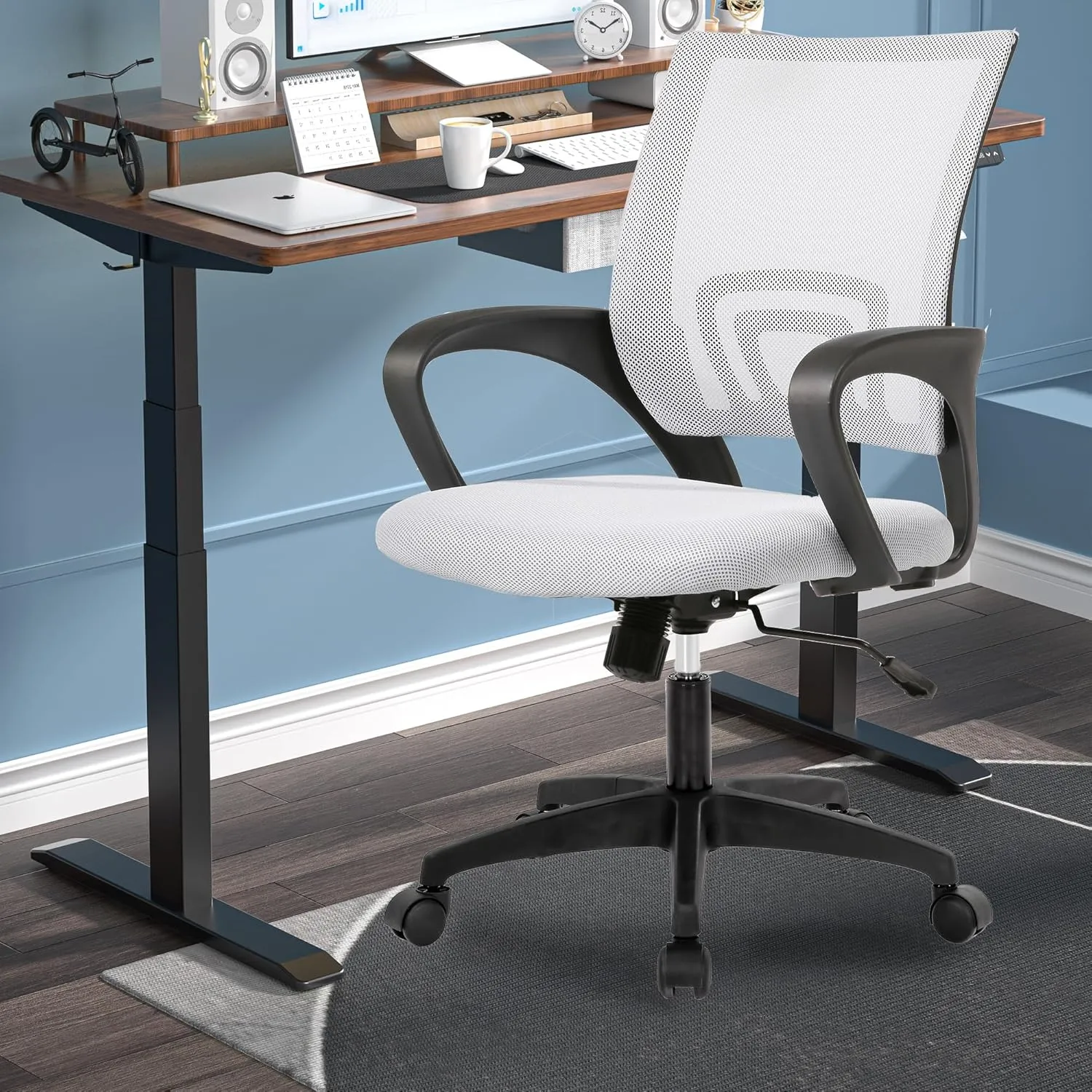 PayLessHere Home Office Chair Desk Computer Chair Adjustable Ergonomic Chair Lumbar Support Armrest Executive with High Density Mesh 360 Degree Swivel Chair for Adults Chair (Pack of 1, Beige)