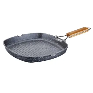 Peterhof PH-25322; Square grill pan with foldable handle, Aluminum 28 cm