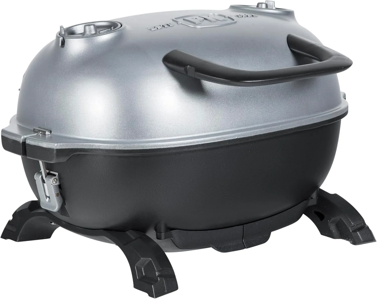 PK Grills Portable Charcoal Grill and Smoker with Lid, Mini Grill, Cast Iron Cooking Grate, Aluminum Outdoor Smoker, Barbecue Grill for Camping, Backyard Grilling, Park, Tailgating, Grey
