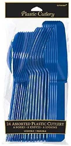Plastic Cutlery Assorted - Marine Blue
