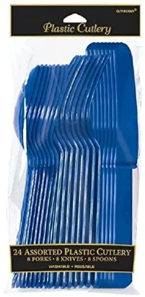 Plastic Cutlery Assorted - Marine Blue