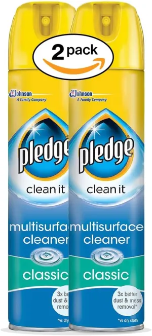 Pledge Spray 250ml Pack (2, Multi-Surface Classic)
