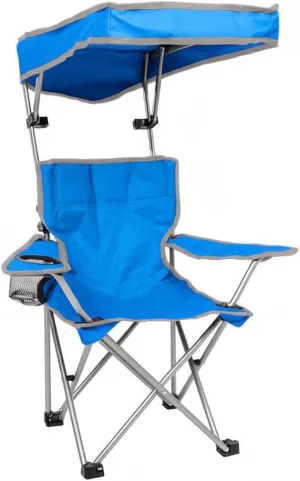 Plexon Assorted Kid’s Folding Chair with Canopy – Children’s Outdoor Chair with Sunshade, Cup Holder & Storage Bag – Random Color Received