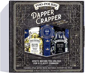 Poo-Pourri Before-You-Go Toilet Spray, Dapper Crapper, Gift Set Variety 2 Fl Oz - Original Citrus and Royal Flush