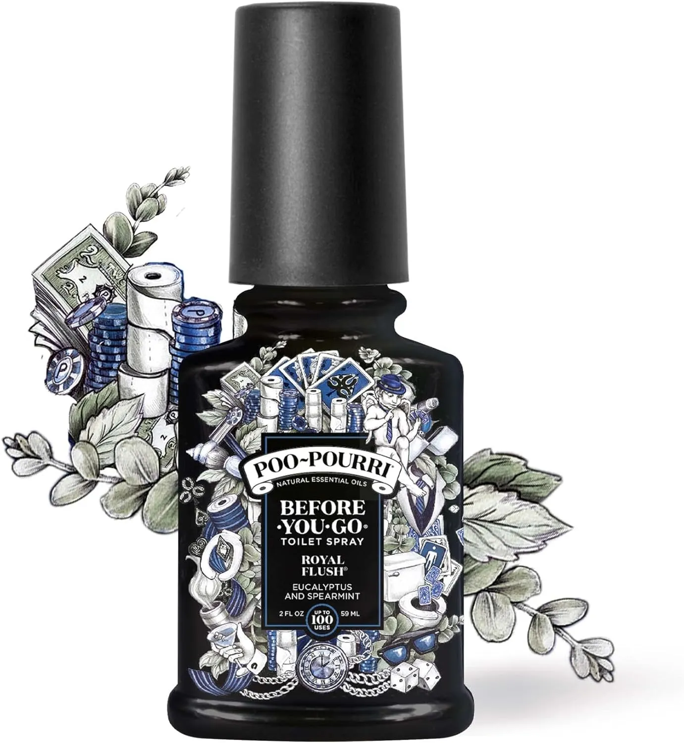 Poo-Pourri Before-You-Go Toilet Spray, Dapper Crapper, Gift Set Variety 2 Fl Oz - Original Citrus and Royal Flush