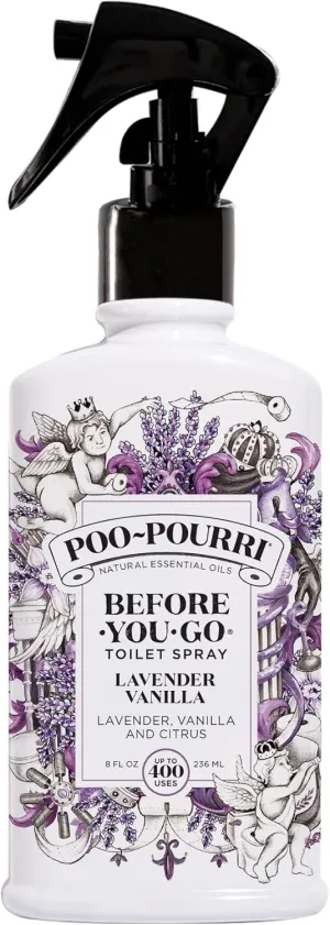 Poo-Pourri Before-You-Go Toilet Spray, Lavender Vanilla, 8 Fl Oz - Lavender, Vanilla and Citrus