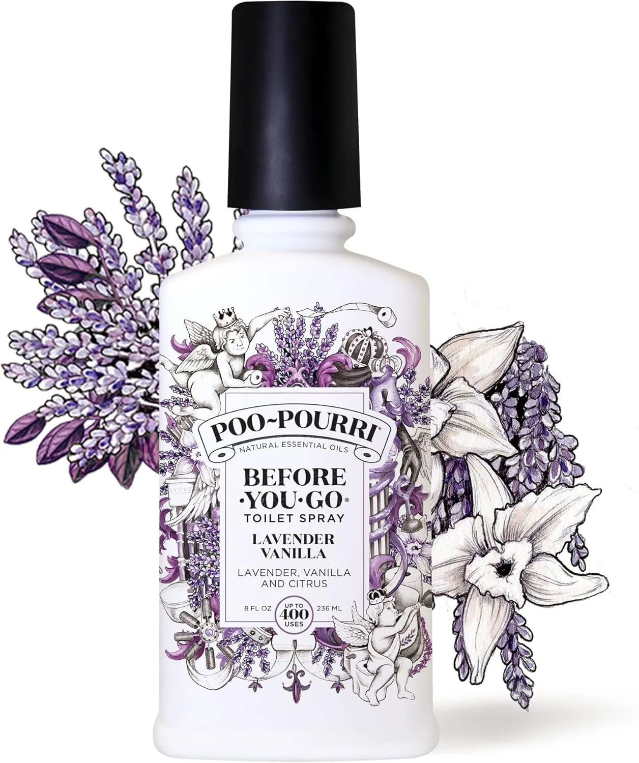 Poo-Pourri Before-You-Go Toilet Spray, Lavender Vanilla, 8 Fl Oz - Lavender, Vanilla and Citrus