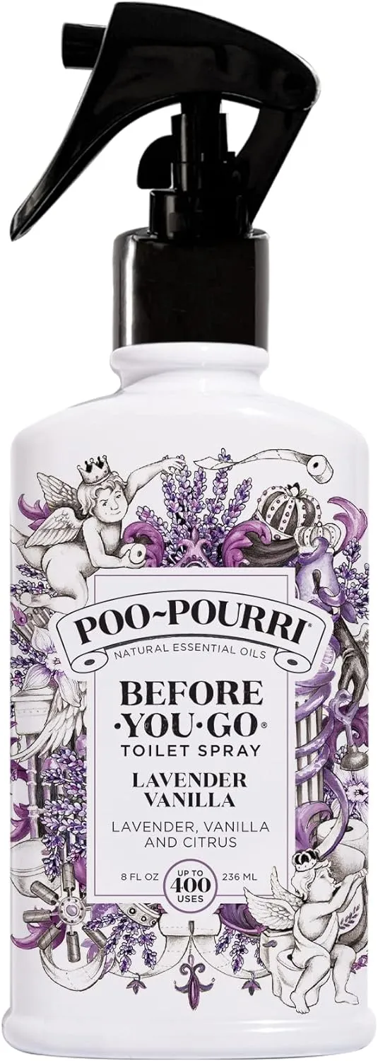 Poo-Pourri Before-You-Go Toilet Spray, Lavender Vanilla, 8 Fl Oz - Lavender, Vanilla and Citrus