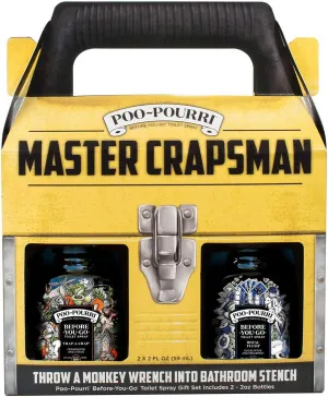 Poo-Pourri Master Crapsman Before You Go 2-Piece Bathroom Spray Set ( 2 oz Trap-A-Crap and 2oz Royal Flush) SET-MCM-CB