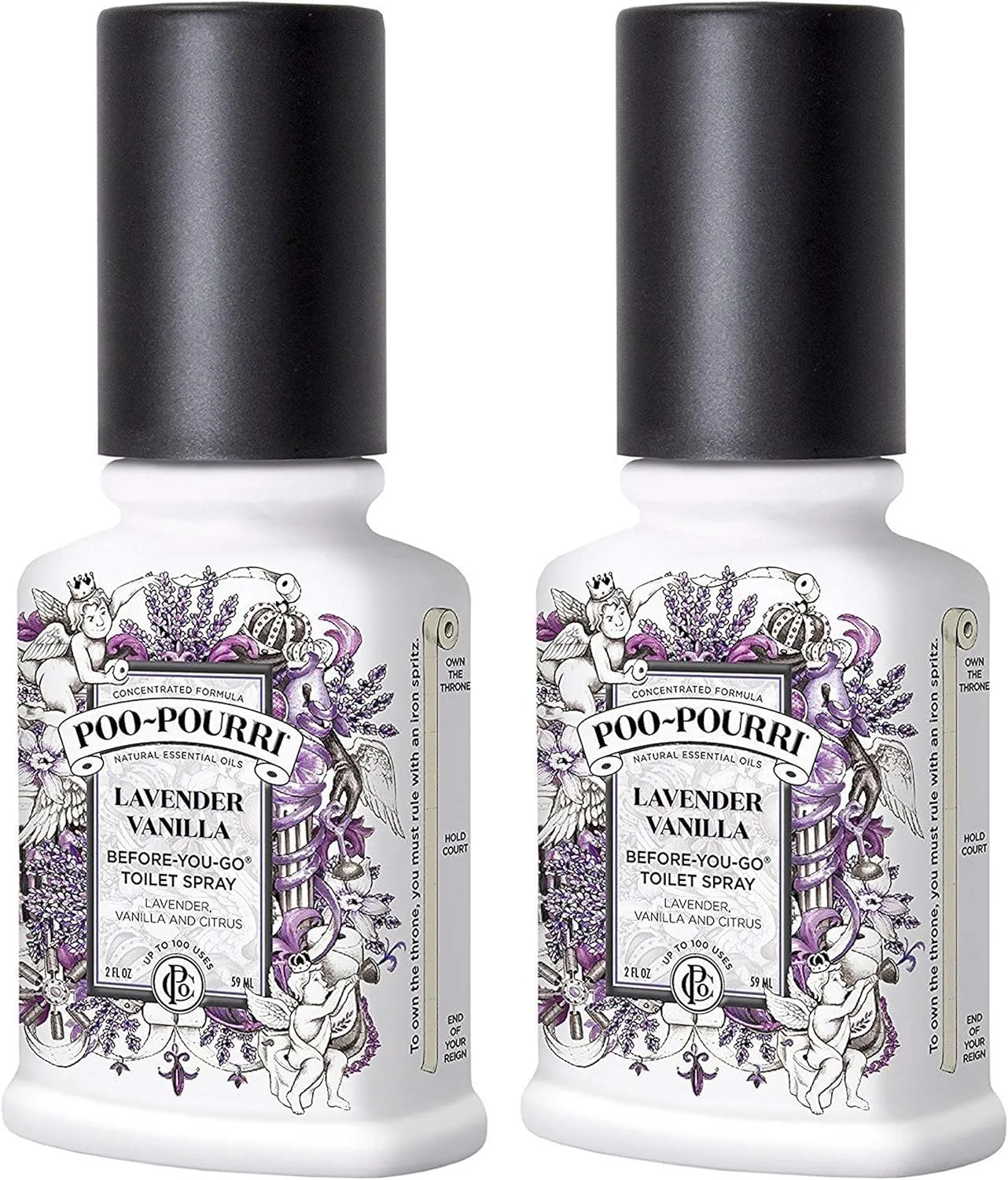 PooPourri Before You Go Spray, Lavender Vanilla, 2 Count of 2 Fl Oz Bottle, 4 Fl Oz