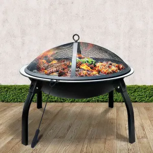 Portable 30" Fire Pit, BBQ, Charcoal, Grill Smoker