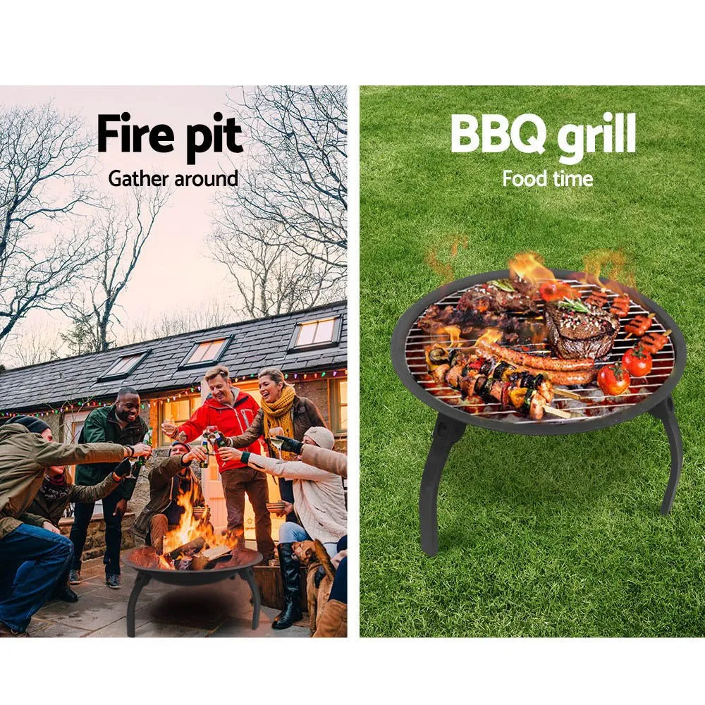 Portable 30" Fire Pit, BBQ, Charcoal, Grill Smoker