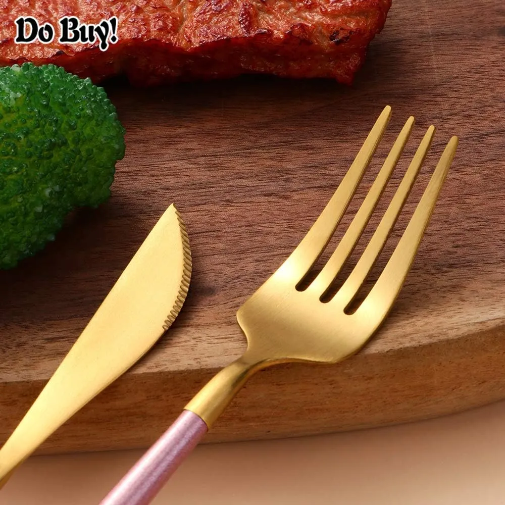 Portable & Reusable Stainless Steel Travel Cutlery Set，Folding Utensil Set with Case ，for Camping, Picnic, Office and On-The-Go (Pocket Sized Flatware Set) (Black) (Gold Green)