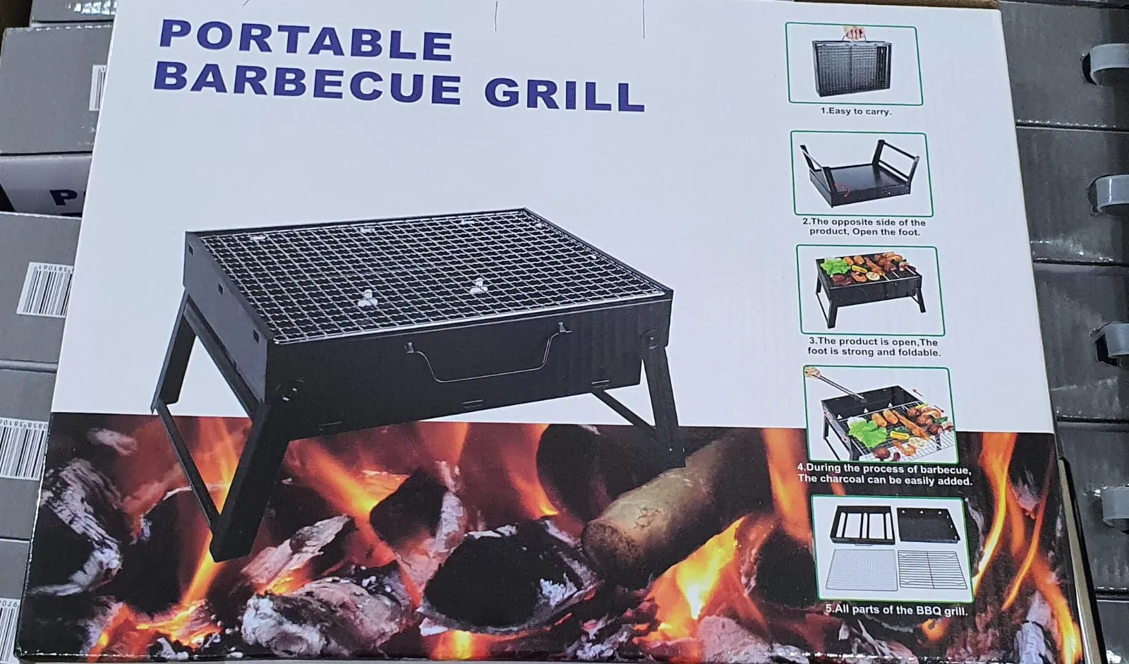 Portable barbecue charcoal grill