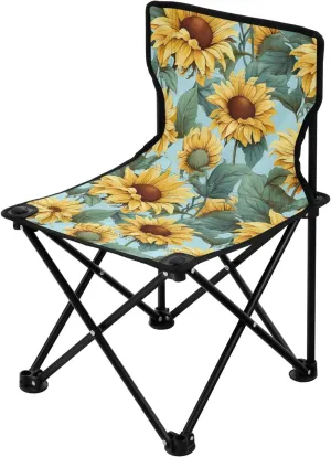 Portable Camping Chairs Flowers Sunflower Lightweight Folding Chair for Camping, Beach, Picnic, Travel and Sports with Carry Bag 20857563