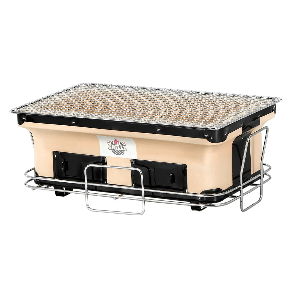 Portable Ceramic Hibachi Charcoal BBQ Grill