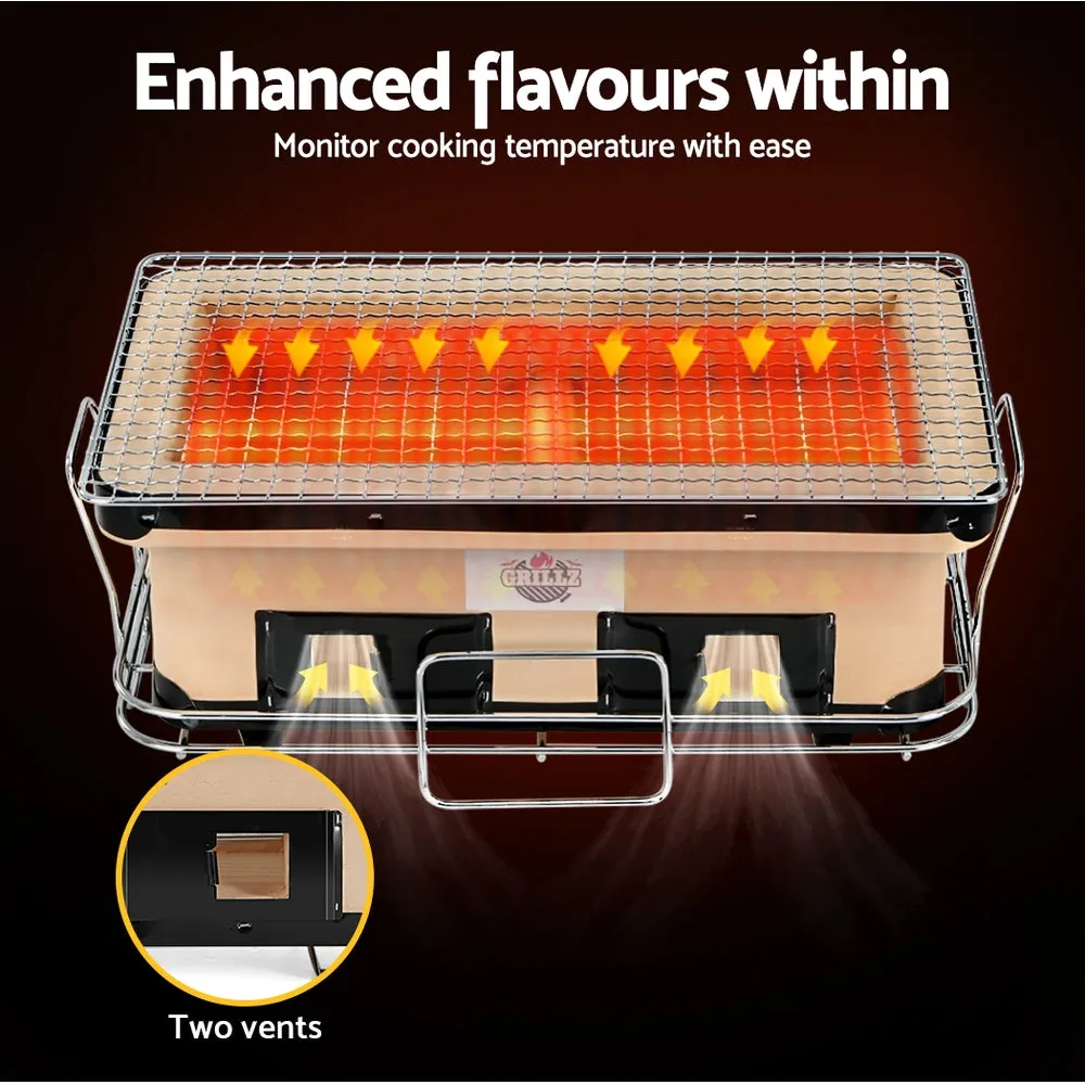 Portable Ceramic Hibachi Charcoal BBQ Grill