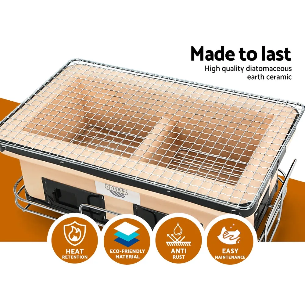 Portable Ceramic Hibachi Charcoal BBQ Grill