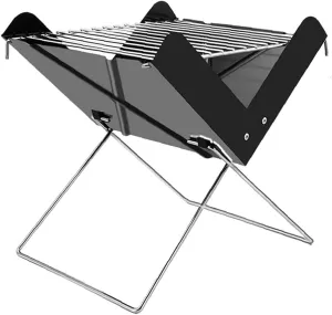 Portable Charcoal BBQ Outdoor Folding Grill 3 People Small Grill with Handle for Picnic Beach Party Camping