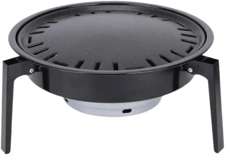 Portable Charcoal Grill, 12.6" Folding Barbecue Charcoal Grill, with Round Removable Grilling Net Grilling Pan Net Grabber, Easy To Clean, Mini BBQ Grill for Outdoor Cooking Camping Picnic
