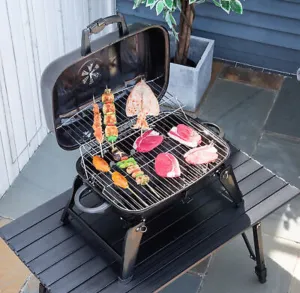 Portable Charcoal Grill - Compact Tabletop BBQ for 3-4 People, Foldable Design, Easy Transport