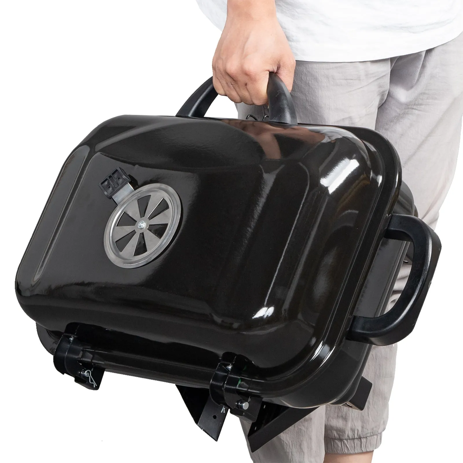 Portable Charcoal Grill - Compact Tabletop BBQ for 3-4 People, Foldable Design, Easy Transport