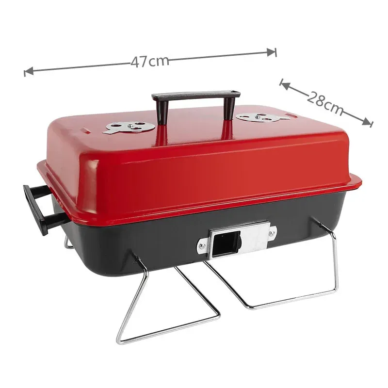 Portable Charcoal Grill, Tabletop Outdoor Barbecue Smoker Small BBQ Grill for Outdoor Cooking Backyard Camping Picnics Beach
