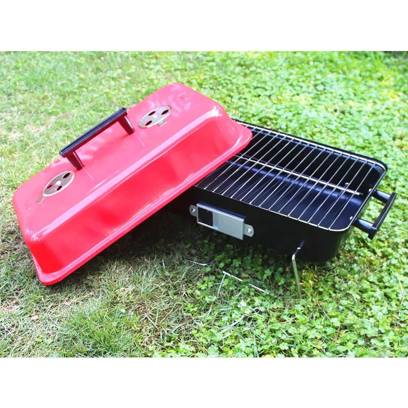 Portable Charcoal Grill, Tabletop Outdoor Barbecue Smoker Small BBQ Grill for Outdoor Cooking Backyard Camping Picnics Beach