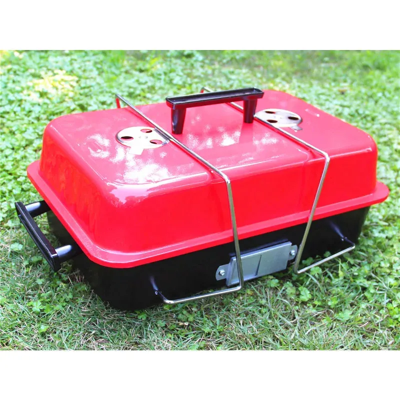 Portable Charcoal Grill, Tabletop Outdoor Barbecue Smoker Small BBQ Grill for Outdoor Cooking Backyard Camping Picnics Beach