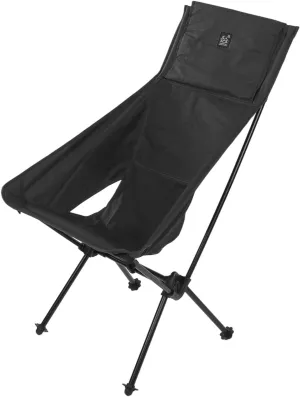 Portable Folding Camping Chair Ergonomic Design, All Aluminum Alloy Bracket, Storage Pocket, Suitable for Travel Beach Picnic, Polyester Fabric (Black)