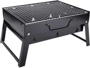 Portable Mini Charcoal Grill for Outdoor Picnics and Camping Folding BBQ Grill with Cooking Rack Compact and Lightweight BBQ Grill for BBQ Party Charcoal Grills for Cooking Tools
