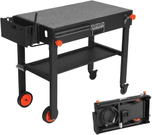 Portable Outdoor Grill Table, Blackstone Stand for 22 Or 17 Inch Griddle, Movable Stand with Wheels, Grill Cart for Blackstone Griddle, Ninja