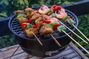 Portable Round Charcoal Grill Outdoor Tabletop Stainless Steel BBQ Folding Pot Grill Kitchen Cooking Tools